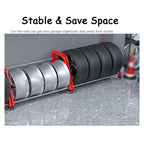Tire Rack 4 Tire Rack, Garage Floor-Standing Tire Storage Rack, 50" Wide Rolling Tire Carrier for Wheel ＆ Rims Storage