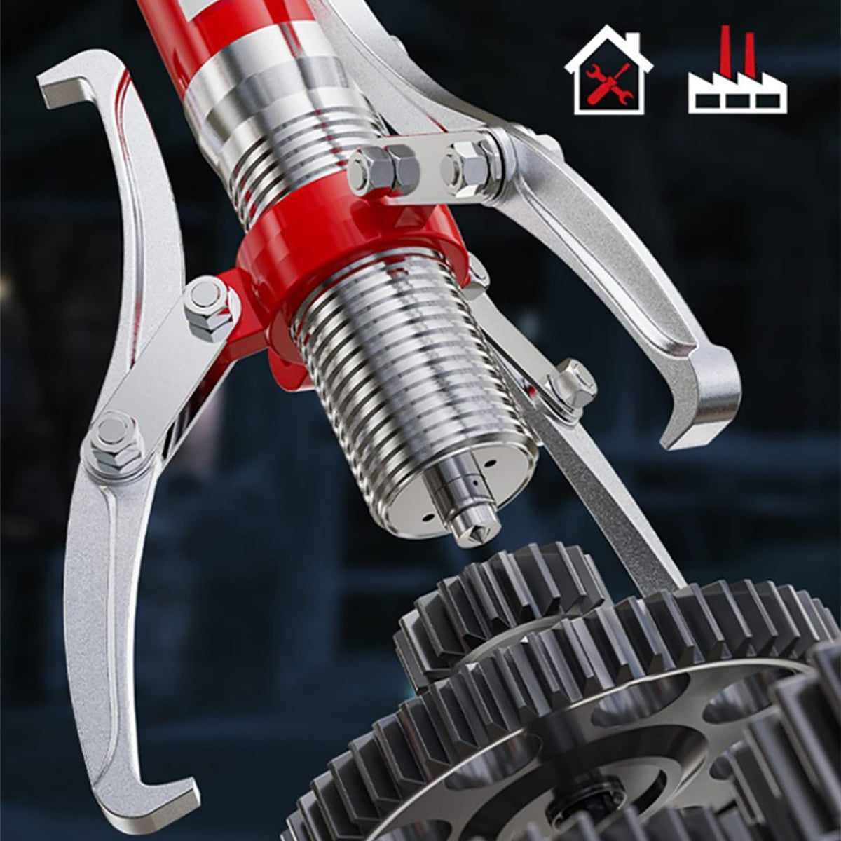 Hydraulic Gear Puller Kit - 2/3 Jaw Wheel Bearing & Pulley Separator Tool for Vertical & Horizontal Removal - Industrial Hydraulic Pulling Equipment