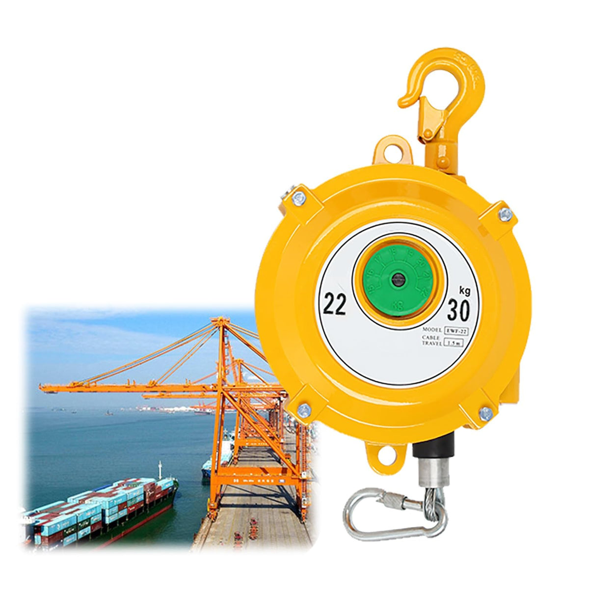 Load-Bearing Spring Balancer,Adjustable Spring Balancer Thick Steel Wire Rope Assembly Line Used for Hanging, Placing, Transporting and Dismantling Tools Etc.(22-30kg)