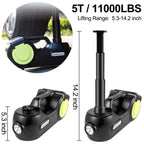 5 Ton 12V Electric Car Jack Kit + Impact Wrench LED Light Portable Hydraulic Jack 13.5-36 CM Tire Lifting Car Repair Tool