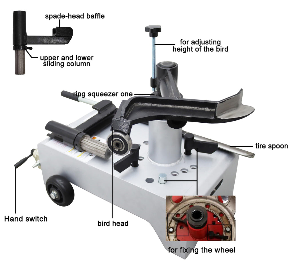 Air Tire Changer Pneumatic Portable Wheel Changing Machine for R16 R17.9-19.5 R22.5 Tire