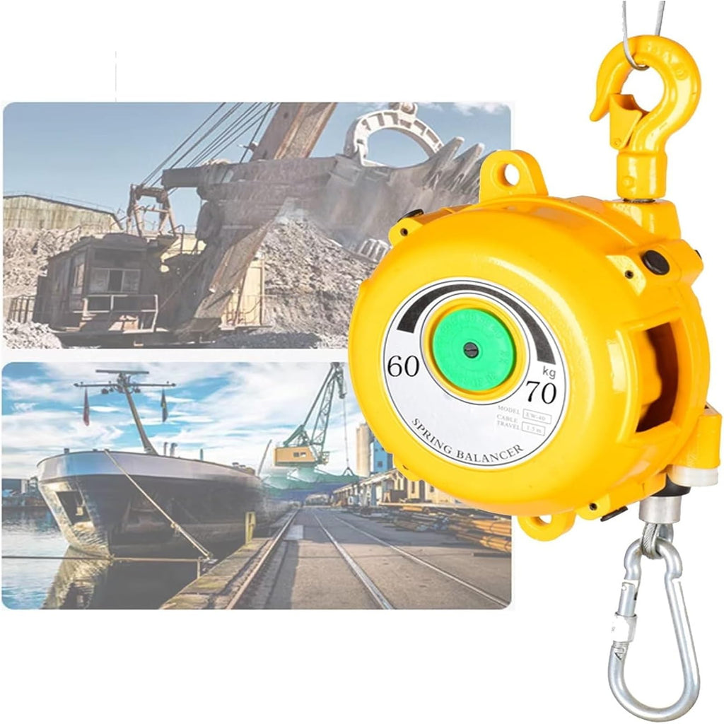 Spring Tool Balancer Retractable High Load Capacity Durable Balancer with Aluminum Bevel Gear – Ideal for Industrial Construction, Warehousing, and Maintenance Work(9kg)