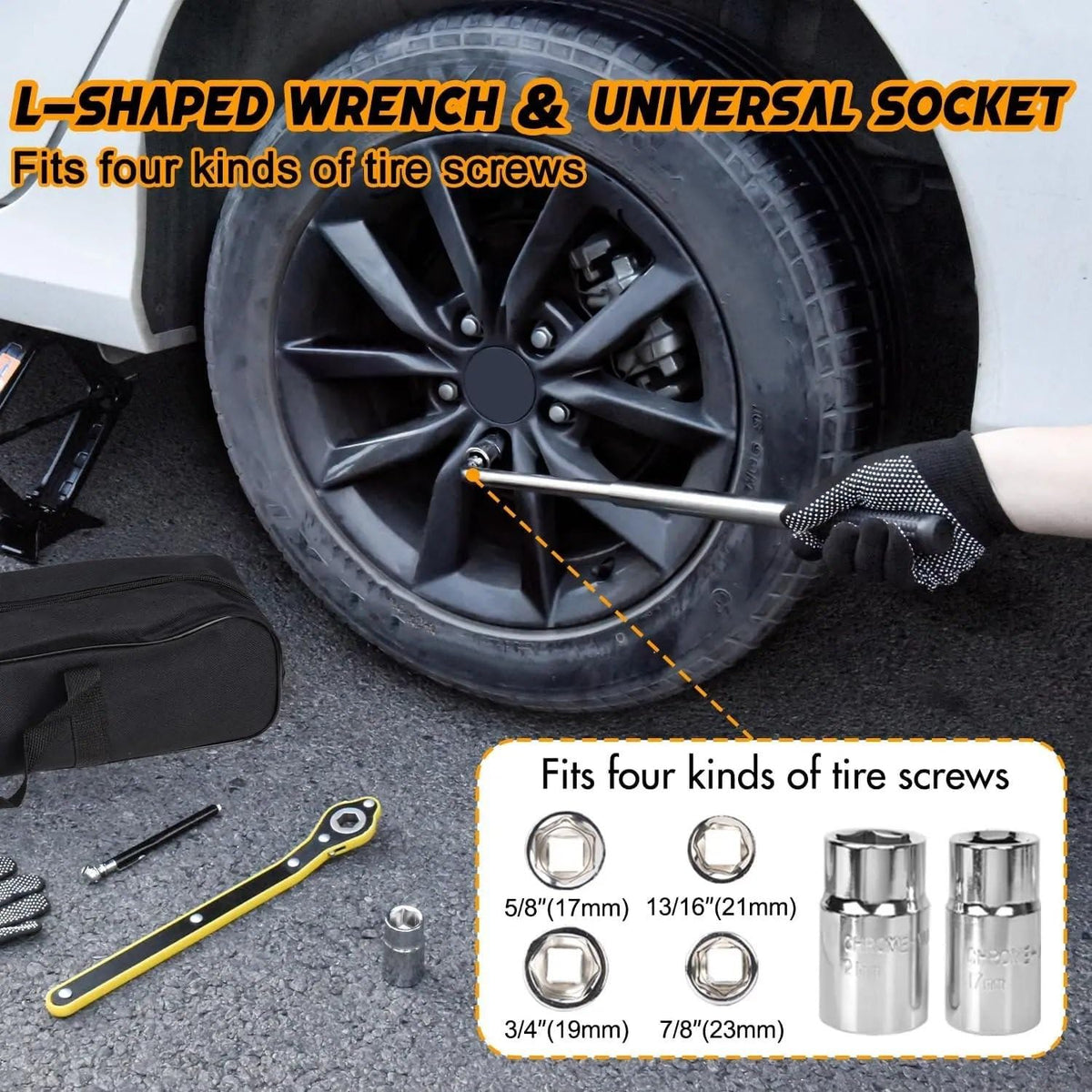 2.5 Ton Car Jack Kit Scissor Jack 5511 Lbs Tire Jack Tool Universal Car Emergency Kit with Lug Wrench Tire Duty Trolley Jack