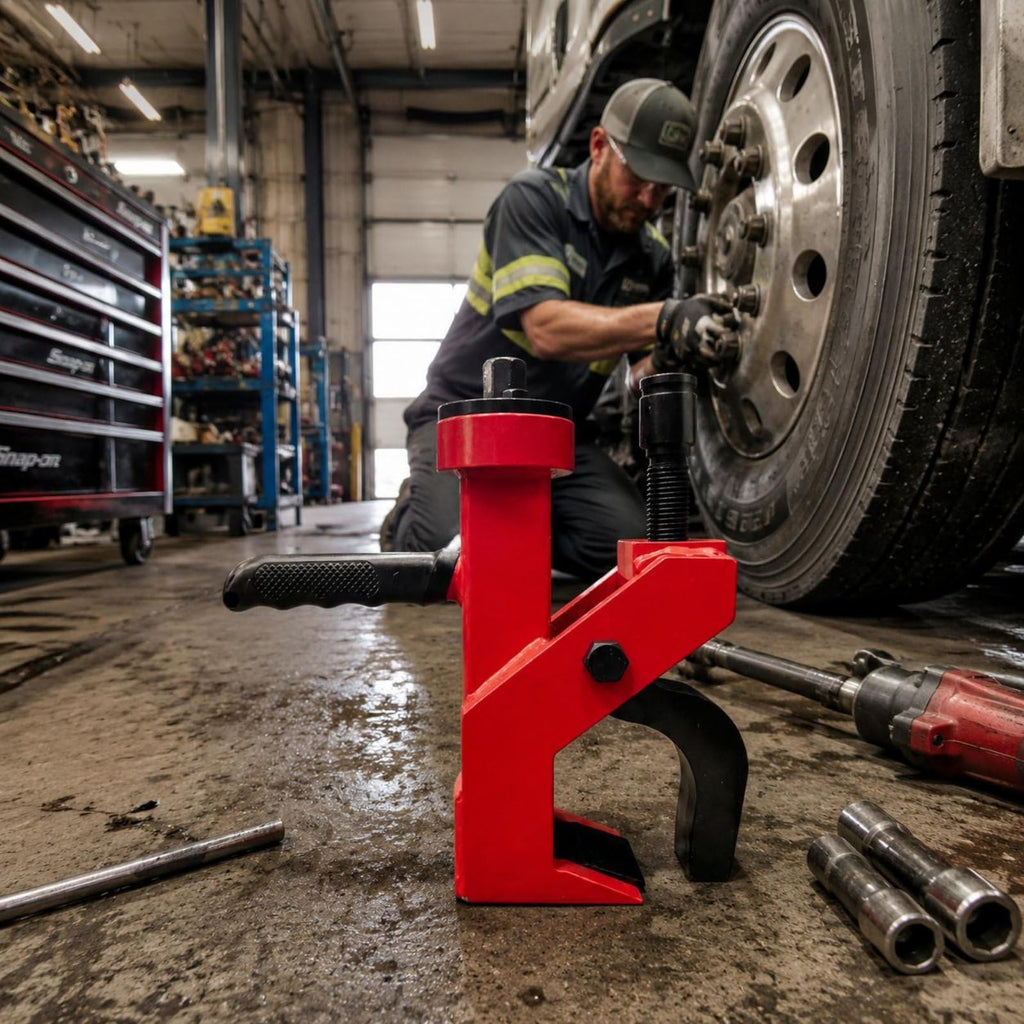 Tire Removal Machine Manual Tire Bead Breaker Tool Portable Tire Changer Hand Operated Bead Separator Steel Construction with Controlled Grip Handle, Red