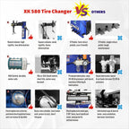 XK Tire Changer Single Wheel Changer,Rim Clamp 20 in,110V,2.0HP,580