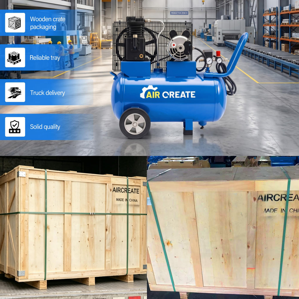 20 Gallon Gas Powered Air Compressor Tank with Wheels, 3.7Hp11CFM@125PSI Air Compressed System for Workshop Tire Inflation, Spraying, Nailing