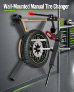 Wall-Mounted Manual Motorcycle Tire Changer Kit, 12''-21'' Tire Changer