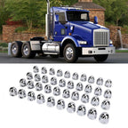 Lug Nut Covers 33mm - Chrome Secure Flanged Caps, Set 40, Compatible with Trucks, Trailers, and Various Vehicles