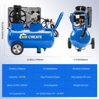 20 Gallon Gas Powered Air Compressor Tank with Wheels, 3.7Hp11CFM@125PSI Air Compressed System for Workshop Tire Inflation, Spraying, Nailing
