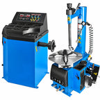 YELLOW JACKET Tire Changer Machine and Wheel Balancer Combo, 2.0 HP 3-Pedal Tire Changer with Rim Clamp, Automatic Wheel Balancer, 10"-24" Rim Capacity, 110V, Blue